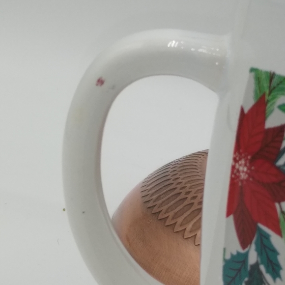 Royal Norfolk Poinsettia Christmas Holiday Oversized Coffee Mug 14oz Stoneware - Picture 4 of 10
